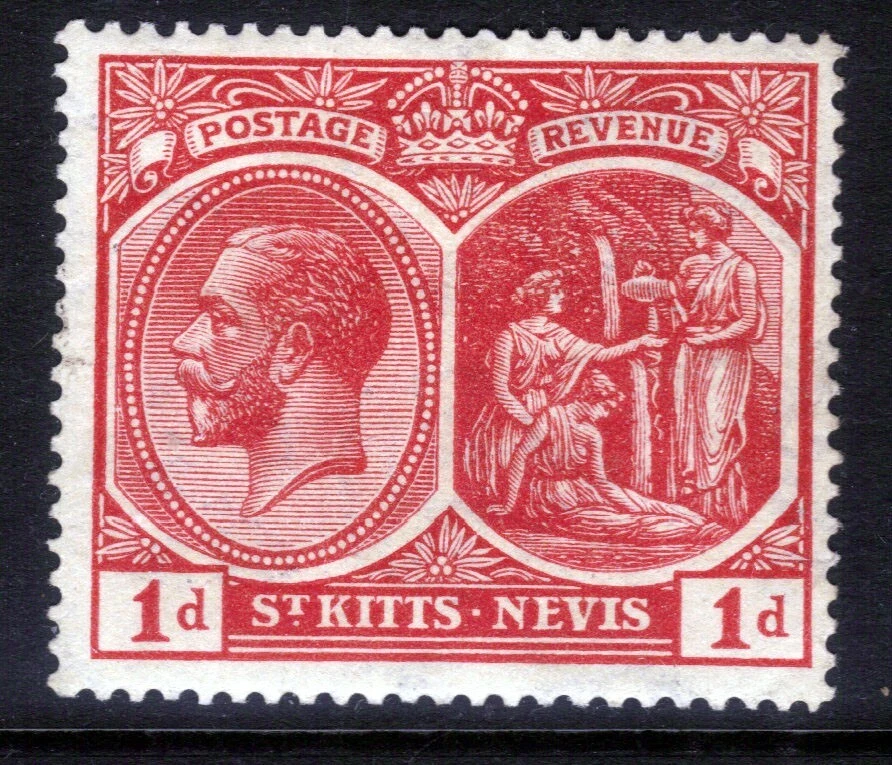 St Kitts & Nevis 1921 - 29 KGV 1d Rose Carmine MM SG 38 ( E889 ) - Image 1 of 1
