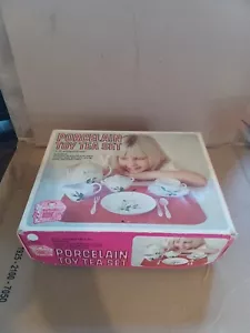 Vintage Sears Porcelain Toy Tea Set. Rosebud Pattern. Read Description. - Picture 1 of 2