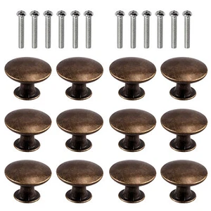 12x Schubladenknöpfe Möbelknöpfe Schubladengriffe Vintage Antik Messing Set - Bild 1 von 12