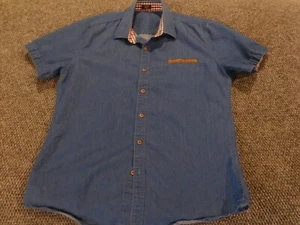 Coofandy MEns Shirt Medium Blue Soft denim button up - Picture 1 of 14