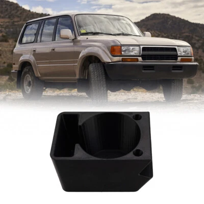 For Toyota Landcruiser 80 Series Square Insert Cup Holder-Black - Image 1 of 4