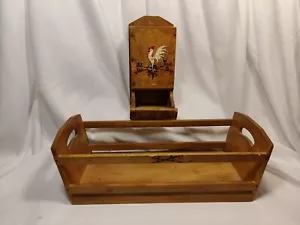 Soporte de caja de cerillas de madera Redbird Line de colección y cesta a juego gallo veleta - Imagen 1 de 17