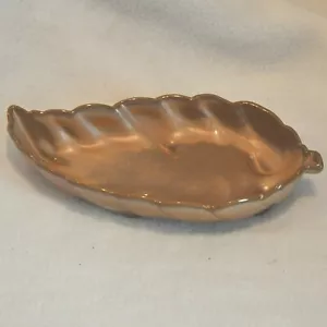 Frankoma 225 Piatto Caramelle Piedi Foglia di Salice Marrone Cioccolato Autunno Ringraziamento 9" - Foto 1 di 6