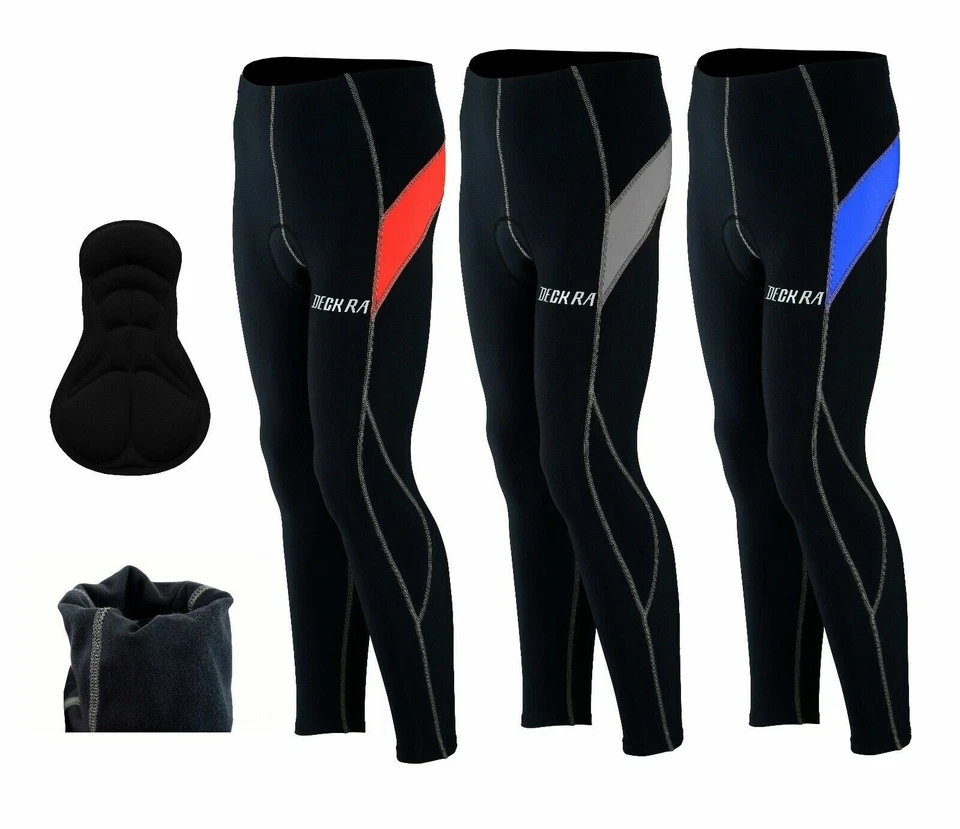 New Mens Cycling Padded Tights Thermal Winter Biking Stretchable Bicycle Trouser - Image 1 of 1