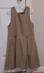 Back to School Lands End Kids School Uniform Jumper Dress / Khaki / Size 8 - Picture 1 of 3
