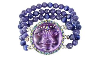 Kirk's Folly Venus Seaview Moon Stretch Bracelet Sterling Silver tone Purple