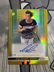 COLEMAN WONG 2024 TOPPS CROMO #TCA-CWG NOVATO REFRACTOR DORADO AUTOMÁTICO RC 2/50 - Imagen 1 de 2