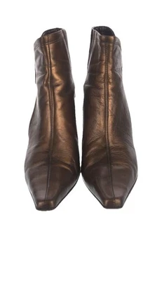 Botines Donald J. Pliner para mujer con tacón de cuero bronce talla 8,5 Foto 1 de 4