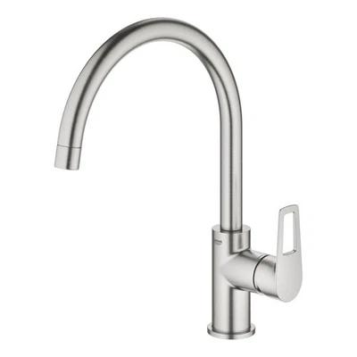 Kitchen Tap Mixer Stainless Steel Single Lever Swivel Spout Modern Faucet - Image 1 of 3