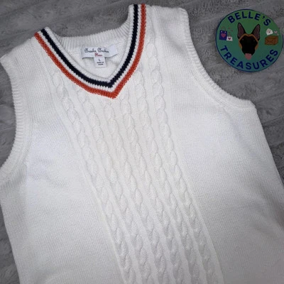 Brooks Brothers Girls Large White Cable Knit Tennis Dress Luxury Suprima Cotton - Image 1 of 4