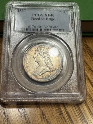 1837 PCGS XF40 50C Reeded Edge Half Dollar Coin TONER ALERT🚨 🔥 - Image 1 of 4
