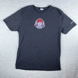 Camiseta Wendys Restaurante Comida Rápida Adulto L Gris Gráfico Logotipo de Trabajador NCAA - Imagen 1 de 12