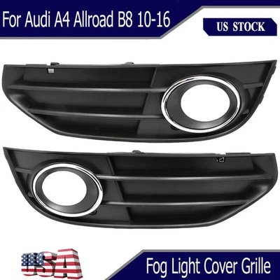 Front Bumper Fog Light Grilles Left+Right Pair For 2010-2016 Audi A4 Allroad B8 - Image 1 of 4