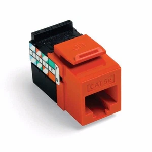 Leviton QuickPort GigaMax CAT 5e T568A-B Cablaggio Arancione Connettore Design Stretto - Foto 1 di 1