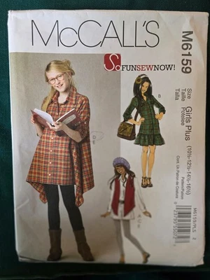 6159 Vintage McCalls  Cut Girls Vest, Dress, Shirts & Leggings Girls Plus Size - Image 1 of 3