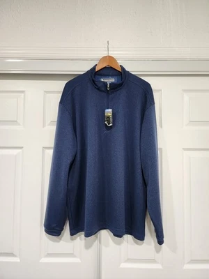 Pullover de golf PEBBLE BEACH rendimiento para hombre 1/4 cremallera jaspeado oscuro talla XXL Foto 1 de 4