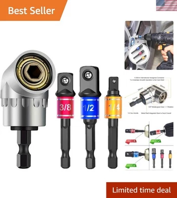 Stainless Steel Impact Socket Extension Set - 3 Pieces + 105° Driver - Image 1 of 4