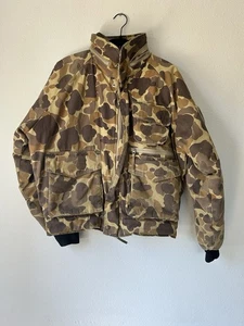 De Colección Chaqueta Raerviks Para Hombres Mediana Marrón Camuflada Cremallera Completa Edredón Forrado Abrigo de Caza Años 90 - Imagen 1 de 10