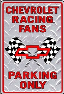 Chevy Chevrolet Racing Fans Automotive Car Garage Man Cave Parking Only Sign - Picture 1 of 1
