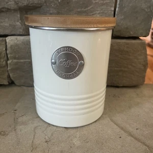 Typhoon Living Contenitore in Latta per Caffè con Coperchio in Bambù - Bianco Guscio d'uovo - Foto 1 di 8