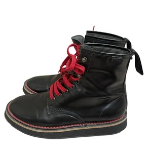 Camper Combat Boots Womens Size 7.5/ EU 38 Black Leather Lace Up Ankle Flat - Picture 1 of 12