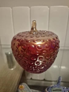 Tiffin Pink Glass Swirl Apple Paperweight 7 X 5 Inches  - Picture 1 of 4