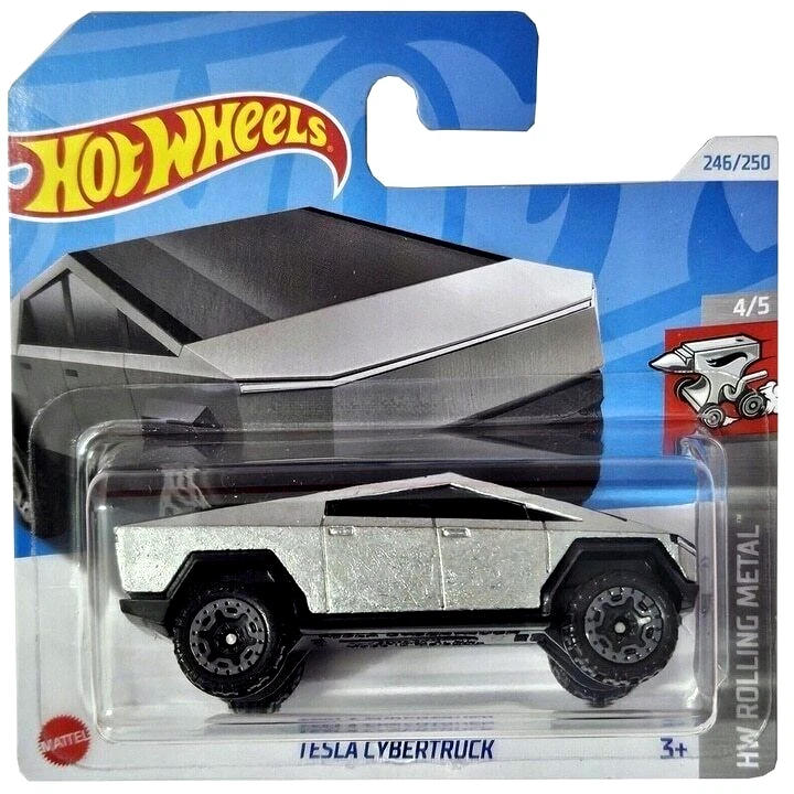 Tarjeta corta Tesla Cybertruck 1:64 diecast Hot Wheels HW Rolling Metal 2024 HTB55 Foto 1 de 1