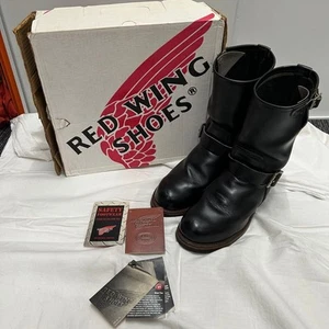 Red Wing Boots Engineer Boots Leather 2268 Black Size 8D - Picture 1 of 15