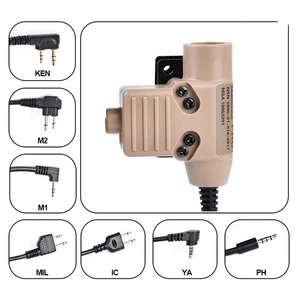Tactical communications Headset 2 Pin U94 K 2 Pin Plug PTT 7.0mm Plug for Walkie - Picture 1 of 34