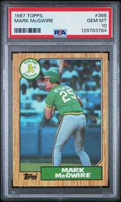 1987 Topps Mark McGwire #366 Oakland Athletics ¡PSA 10! Tarjeta de novato! Foto 1 de 2