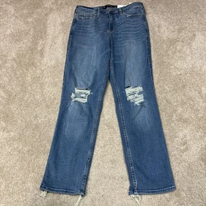 Hollister Women's Jeans Blue Distressed High Rise Slim Straight 11 Pockets NWT - Picture 1 of 11