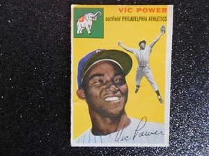 CARTOLINA VIC POWER PHILADELPHIA ATHLETICS 1954 TOPPS "ROOKIE" #52 - Foto 1 di 2