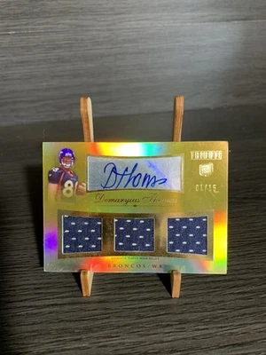 2010 Topps Tribute Demaryius Thomas RPA ROOKIE TRIPLE PATCH AUTO GOLD 01/15 - Image 1 of 2