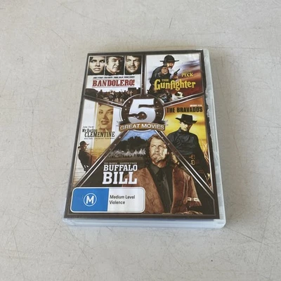 5 Disc Western DVD - Buffalo Bill /The Gunfighter /Bravados / Bandolero!  Reg 4. - image 1 of 4