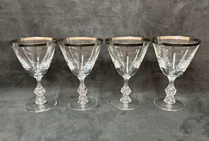 4 Vintage Blefeld BFC5 Bubble Stem Wide Platinum Trim 6 1/8 Inches high - Picture 1 of 9