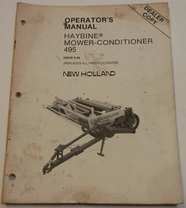 New Holland 495 Haybine-Mower-Conditioner Service, Safety, and Operators Manual - Picture 1 of 1