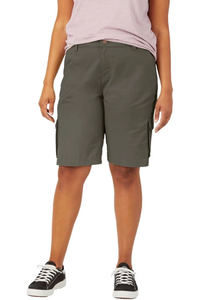 Pantalones Cortos de Carga Dickies Para Mujer Calce Relajado Elastizados 11"" Hoja de Uva Foto 1 de 1