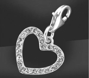 Colgante de plata muy elegante - Charms - Corazón - SWAROVSKI - Plata de ley 925 - Imagen 1 de 2