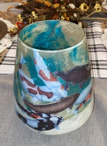 HAND PAINTED CLEAR GLASS VASE “INSIDE PAINTING TECHNIQUE” SIGNED DALE WHALEY - Picture 1 of 22