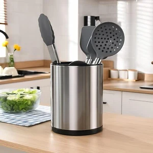 Stainless Steel Cooking Utensil Holder360 Rotating Kitchen Utensil Holderextra L - Picture 1 of 7