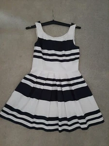 50er Jahre Kleid Gr 34 Ashley Brooke blau weiß Streifen maritim neu Prinzess - Bild 1 von 18