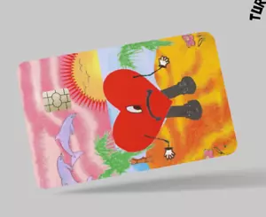 BAD BUNNY , 2 pc credit card skin & DEBIT CARD,TROLLEY & GYM - Picture 1 of 20