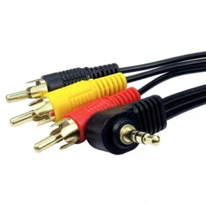 Videocámara videocámara con conector auxiliar de ángulo recto de 3,5 mm a 3 x cable de TV fono RCA - Imagen 1 de 8