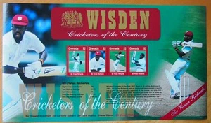 WISDEN CRICKETERS OF THE CENTURY MINT STAMP SHEET POSTAL TRIBUTE-VIVIAN RICHARDS - Foto 1 di 1