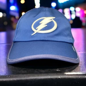 Tampa Bay Lightning Hat Blue Strap-Back Stretch Hockey Embroidered Bolt Logo Cap - Picture 1 of 6