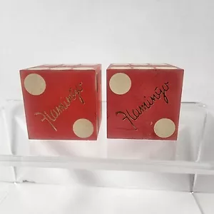 Flamingo Hotel And Casino Reno Nevada Dice Pair Of 2 Matching Numbers #561 - Picture 1 of 6