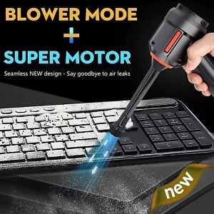 Air Duster & Mini Vacuum Keyboard Cleaner 3in1 Portable Cordless Blower Computer - Picture 1 of 12