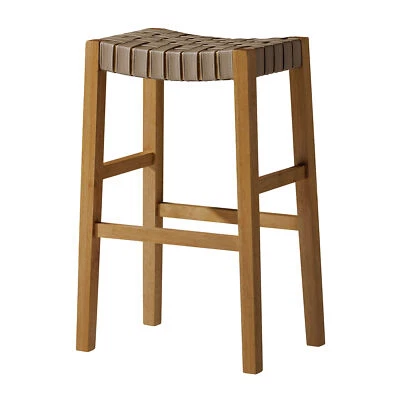 Maven Lane Bar Stool, Weathered Natural Finish, Avanti Bone Vegan Leather (Used) - Image 1 of 4