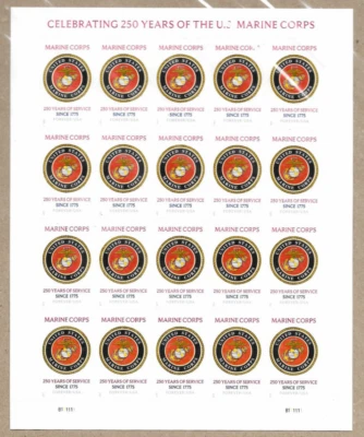 THE US MARINE CORPS #6012 CELEBRATING 250 YEARS 2025 FOREVER STAMP SHEET SEALED - Image 1 of 4