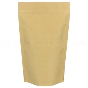 Bolsas de pie Kraft - 16 oz - 7" x 11,5" x 4" - Bolsas con cremallera resellables - Imagen 1 de 4
